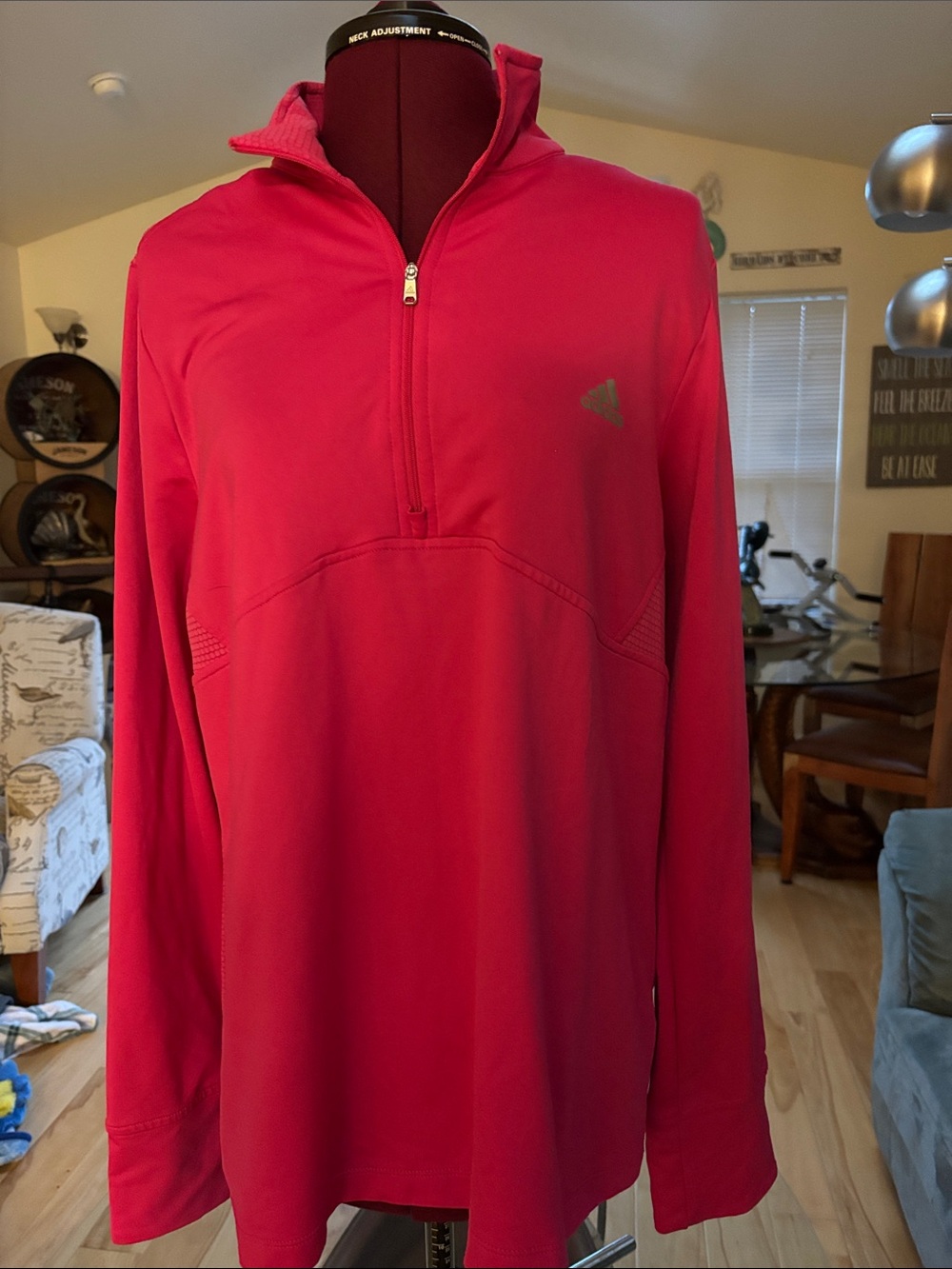 adidas Men's Performance Half-Zip Jacket in Hot Pink